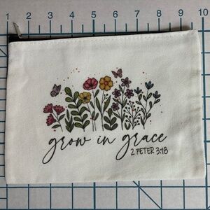Canvas small “Grow in grace” pouch